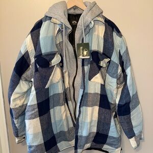 Smith Blue and Gray Plaid Men's Jean Jacket